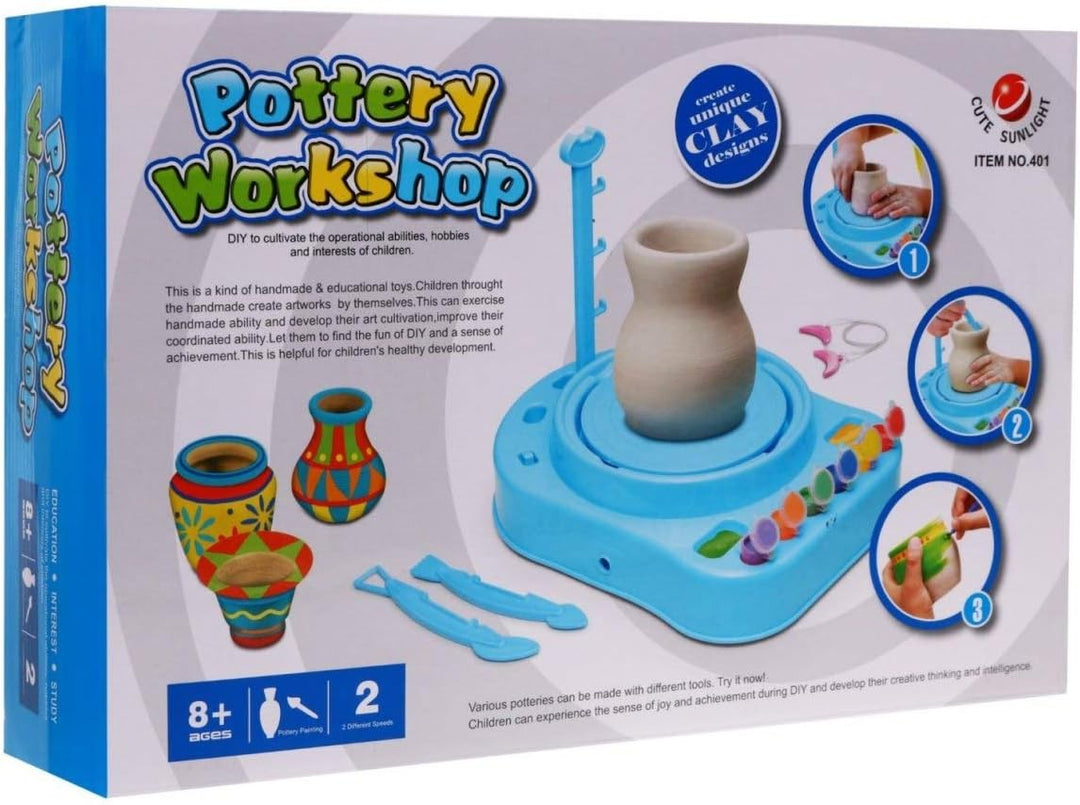 BSD Elektrische Töpferscheibe, Töpferscheibe für Kinder, Töpferwerkstatt, Töpferscheibe mit Lehm und