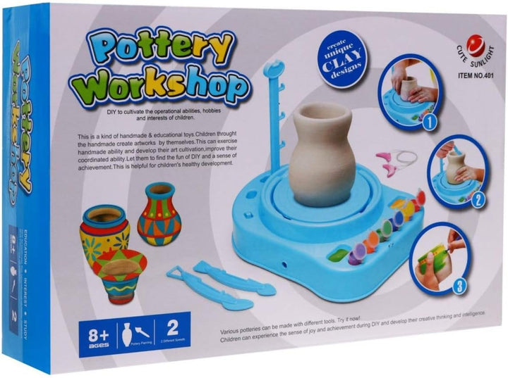 BSD Elektrische Töpferscheibe, Töpferscheibe für Kinder, Töpferwerkstatt, Töpferscheibe mit Lehm und