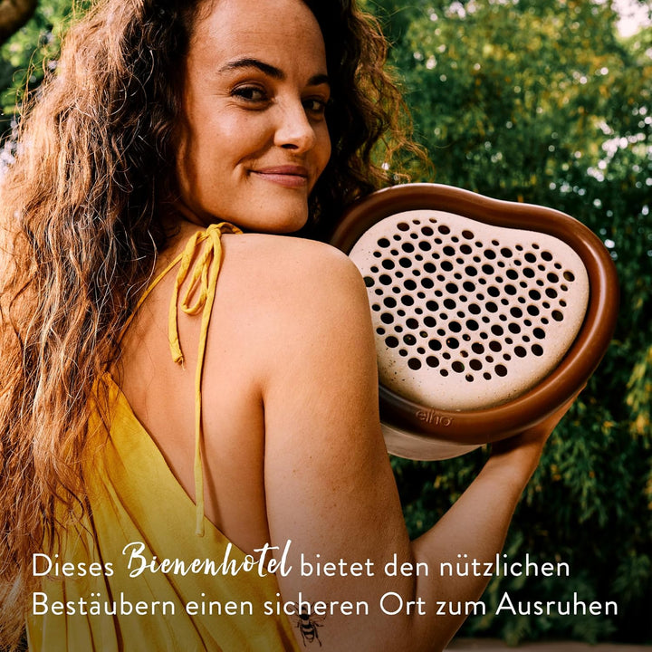 Elho Organic Bee Hotel 25cm - Insektenhotel für Bienen - 100% recyceltes Plastik - L27.4 x B16.8 x H