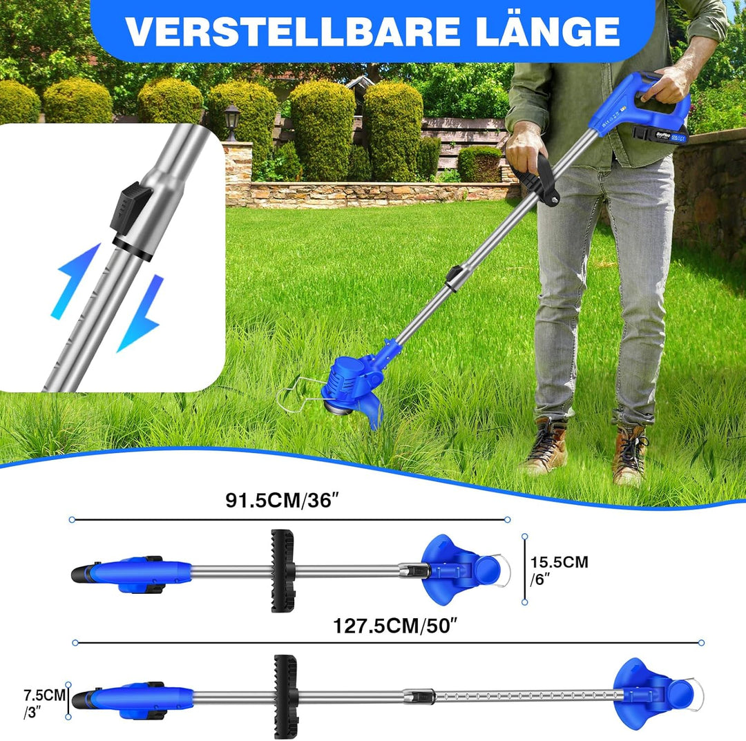 Akku Rasentrimmer mit Akku 21V,850W Rasentrimmermit 3.0AH Batterien,Akku Motorsense &amp; Rasentrimmer R