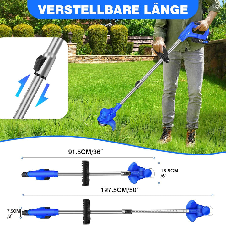 Akku Rasentrimmer mit Akku 21V,850W Rasentrimmermit 3.0AH Batterien,Akku Motorsense &amp; Rasentrimmer R