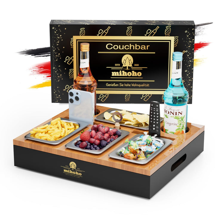 Couchbar, Sofa Organizer auf dem Beistelltische Couchtisch, Couchbar Holz als Bier Geschenke für Män