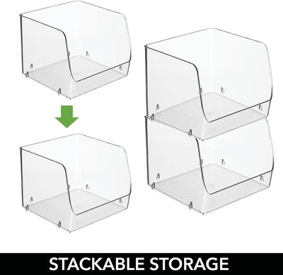 mDesign 8er-Set Aufbewahrungsbox für den Küchenschrank oder die Vorratskammer – stapelbare Küchen Ab