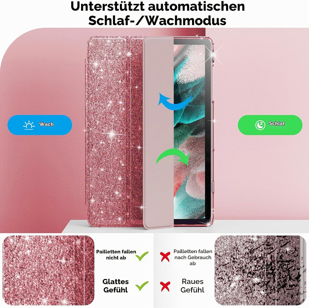 INFILAND Hülle für Samsung Galaxy Tab A11+/A9+11 Zoll (2023/2025),Glitzernde Schutzhülle mit funkeln