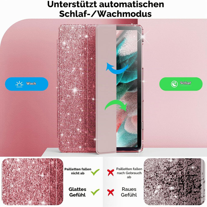 INFILAND Hülle für Samsung Galaxy Tab A11+/A9+11 Zoll (2023/2025),Glitzernde Schutzhülle mit funkeln