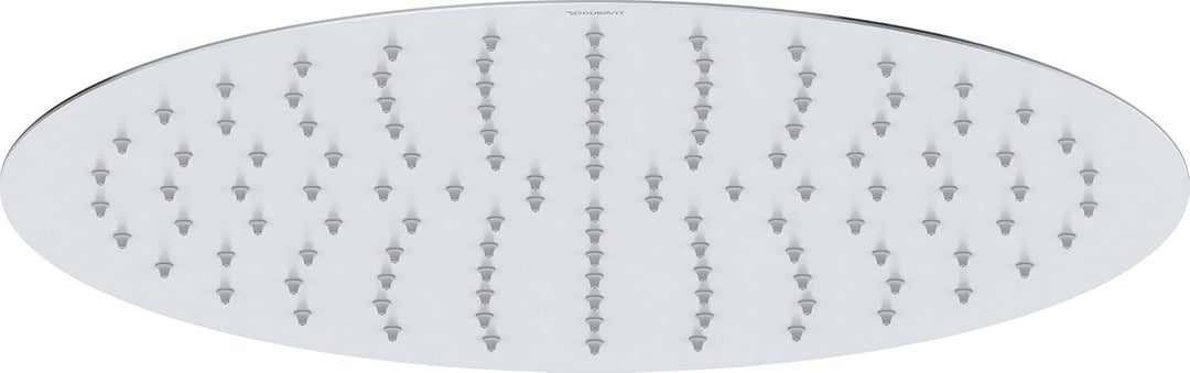 Duravit Universal Duschkopf aus Edelstahl, Duschbrause mit Strahlart Rain, Duscharmatur rund (Ø 400