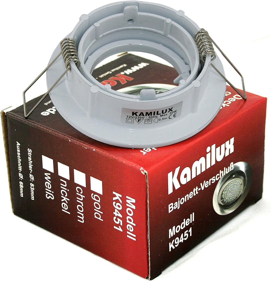 Kamilux 10er Pack Einbaustrahler/Spot Bajo in weiss, Halogen oder LED geeignet, inkl. GU10 Fassung u