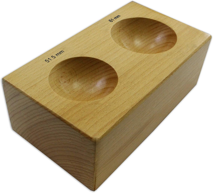 Hartholz-Flachanke und 10 Kugelpunzen DomeXX-10
