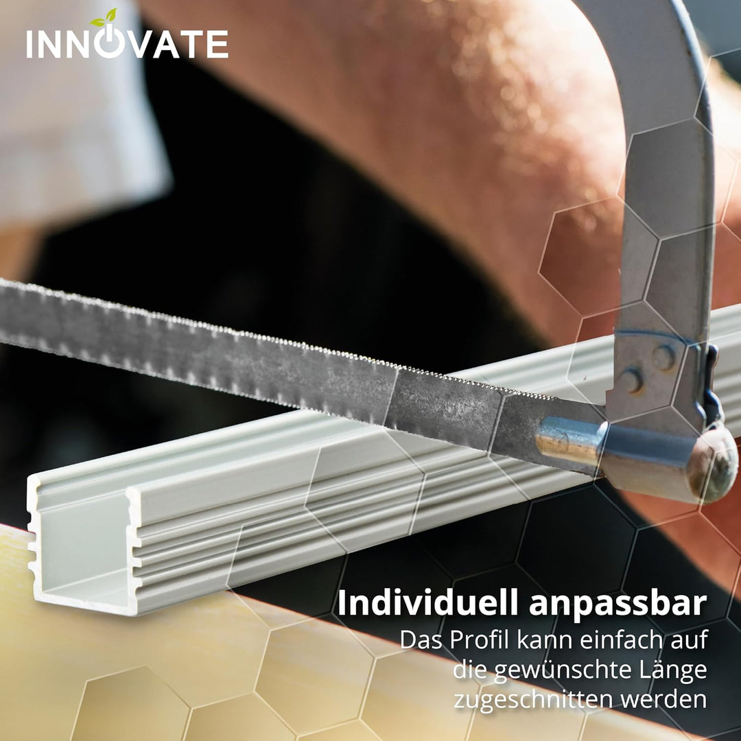 INNOVATE LED Profil silber 6 x 1m - Aluminium Profil - Aluprofil für LED-Strip - Profil für LED-Stre