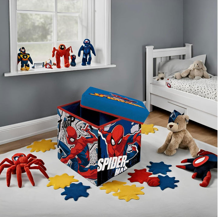 Superdiver - Aufbewahrungsbox und Hocker Spiderman - Offizielle Lizenz Marvel - 30x30x30 cm - Faltba