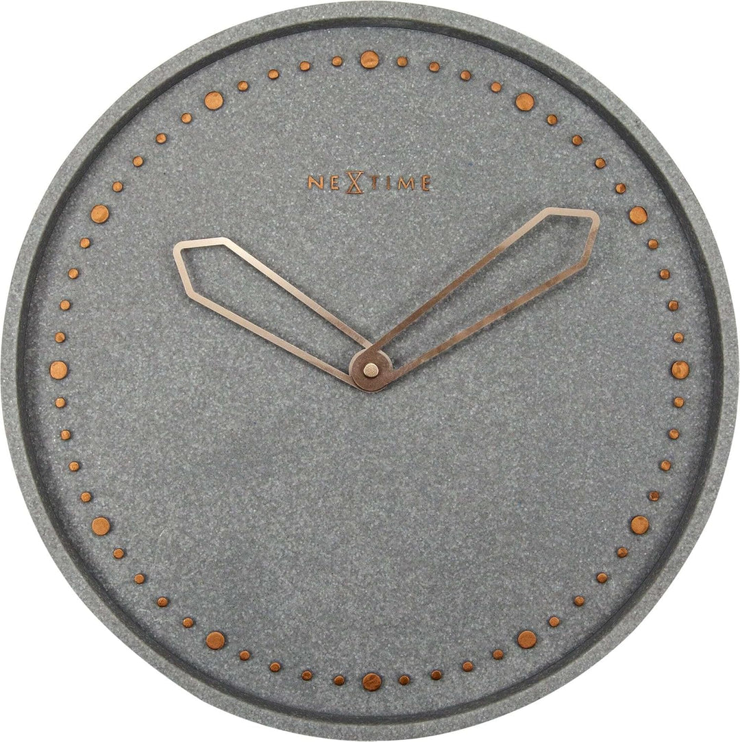 NeXtime Wanduhr "CROSS", lautlos, rund, Stein / Metall, schwarz ø 35 cm Ø 35 cm Schwarz, Ø 35 cm Sch