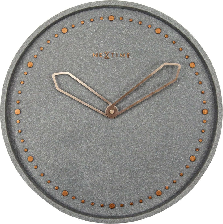NeXtime Wanduhr "CROSS", lautlos, rund, Stein / Metall, schwarz ø 35 cm Ø 35 cm Schwarz, Ø 35 cm Sch