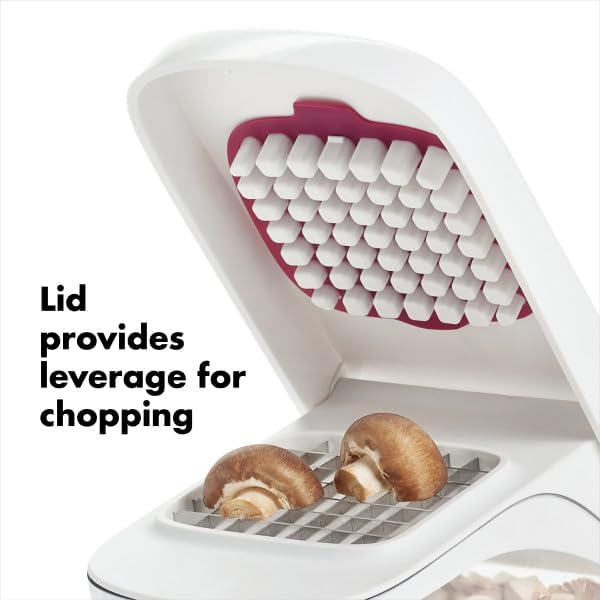 OXO Good Grips Gemüseschneider/Zwiebelhacker mit Klingen aus Edelstahl (Weiss und Transparent) Pour