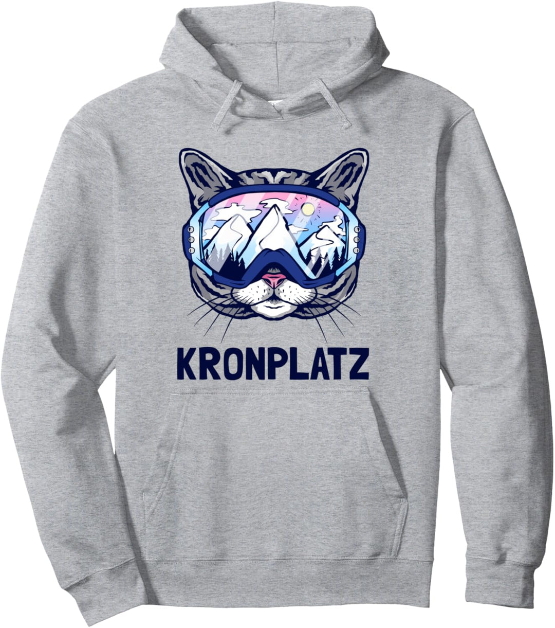 Kronplatz Alpen Bergpanorama Skibrille Katzen Pullover Hoodie