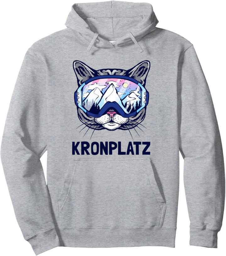 Kronplatz Alpen Bergpanorama Skibrille Katzen Pullover Hoodie