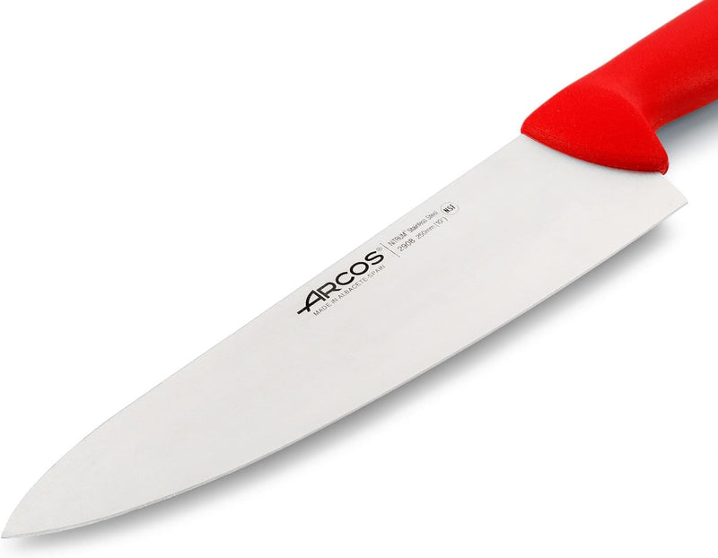 Arcos Serie 2900 - Kochmesser - Klinge Nitrum Edelstahl 250 mm - HandGriff Polypropylen Farbe Rot, R