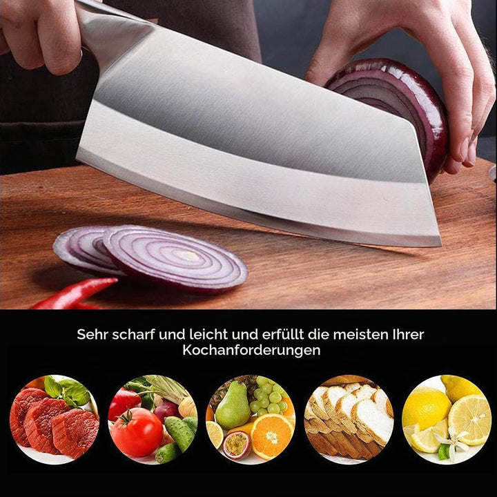 Küchenmesser, 8 Zoll Fleisch Cleaver Ultra Sharp, High Carbon Edelstahl Metzgermesser mit Holzgriff,