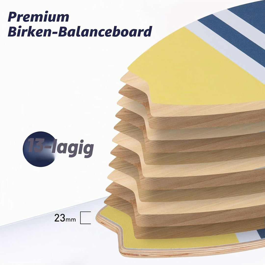 Leogreen Balance Board aus Holz in Surfboard, 7-in-1 Surfin Balanceboards Erwachsene Gleichgewichtst