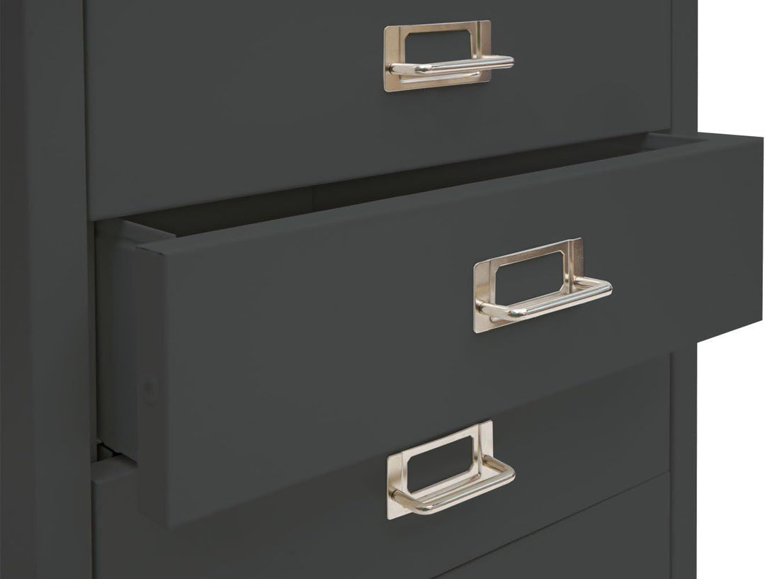 PROREGAL Rollcontainer, HxBxT 115x40x41 cm, Metall 8 Schubladen, Dunkelgrau, Schubladenschrank Stahl