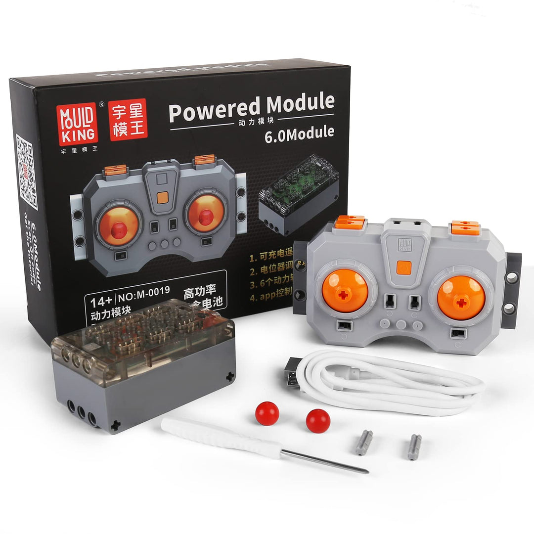 Mould King M0019 6.0 Powered Module Kit, Power Funktions Sets 6.0 mit Wiederaufladbare Fernbedienung