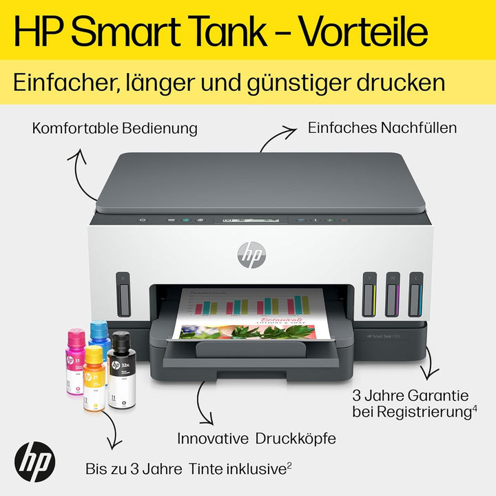 HP Smart Tank 7005 Multifunktionsdrucker (Drucker, Scanner, Kopierer, WLAN, AirPrint, Duplex, inklus