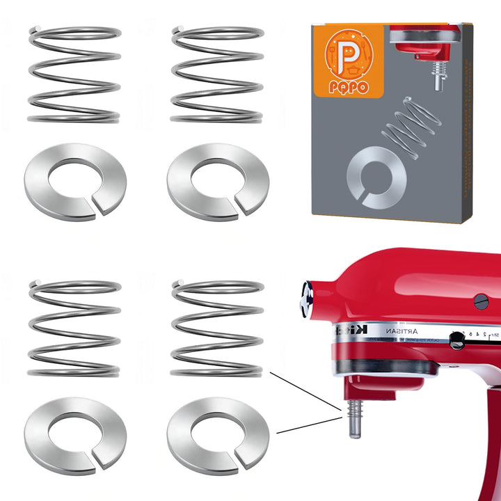 4 Pack Edelstahlfeder und Unterlegscheibe passend für Kitchen Aid Standmixer 3.5/4/5/6/7/8Qt Kitchen