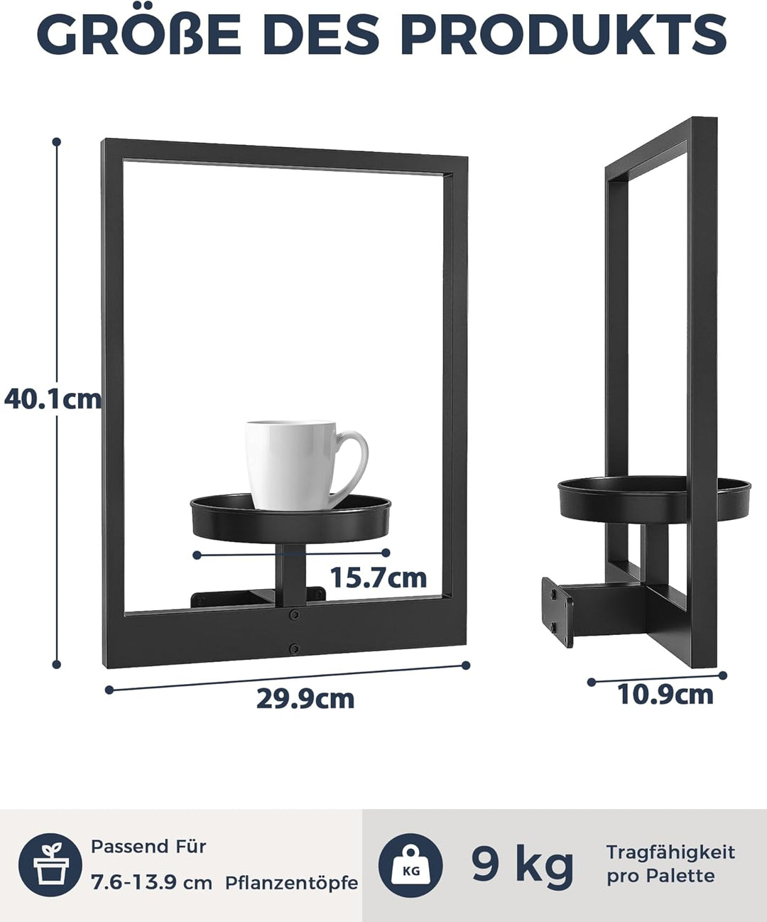 Bamworld Wandbehang Pflanzgefässe für Zimmerpflanzen 3 Set Wand Blumenständer Moderner Pflanzenständ