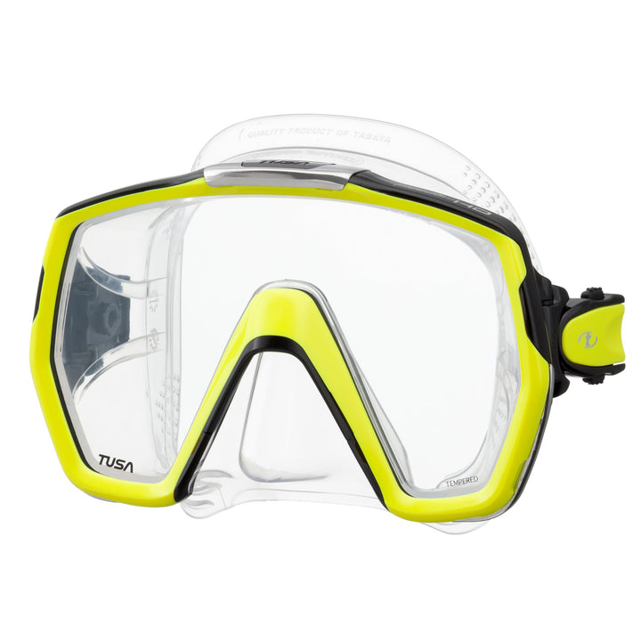 Taucherbrille Tusa Freedom HD - einglas tauchmaske schnorchelmaske erwachsene profi (M-1001) Flash Y