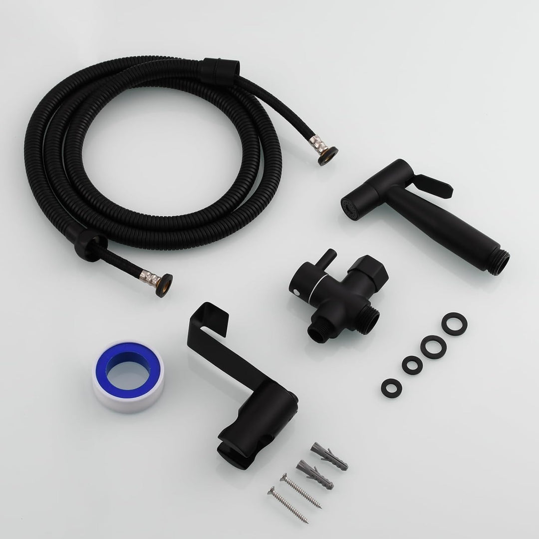 Tecmolog Bidet Sprayer Set Edelstahl Bidet Handbrause mit 3-Wege Umschaltventil 3/8"-12/17 und Dusch