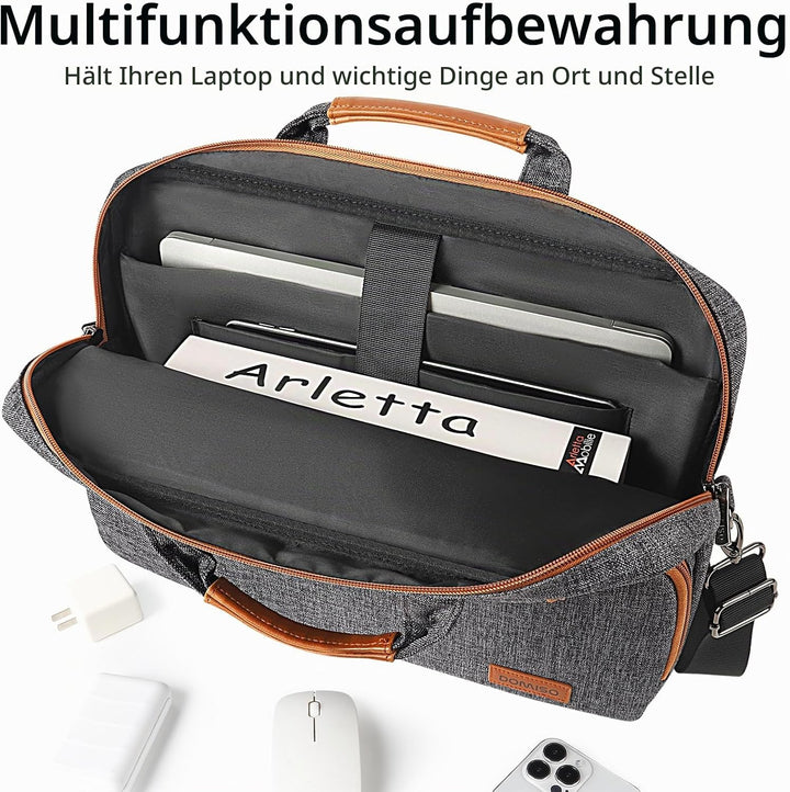 DOMISO 15-15,6 Zoll Wasserdicht Laptop Tasche Aktentasche Schultertasche Notebooktasche für 15.6" Le