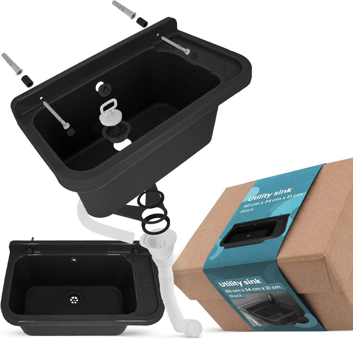 Instalguru Utility Waschbecken Regal Garten Garage Outdoor Indoor 50 cm x 34 cm x 21 cm Spülbecken S