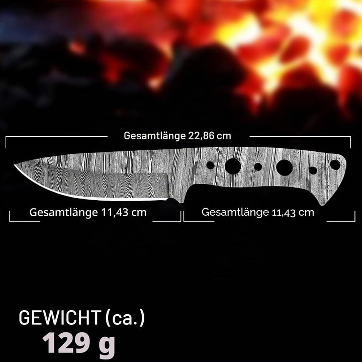 Damast Klinge Handgeschmiedete Damast Rohling Damascus blank blade 6038EA