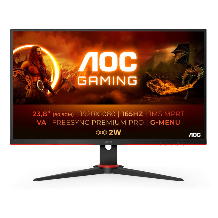 AOC Gaming 24G2SAE - 24 Zoll FHD Monitor, 165 Hz, 1ms, FreeSync Premium (1920x1080, VGA, HDMI, Displ