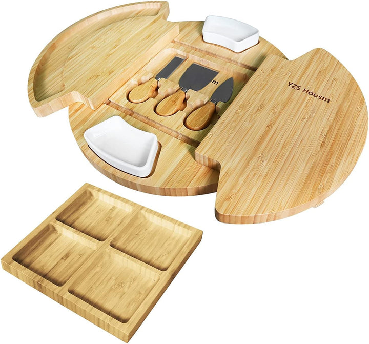 Louis Donné Käsebrett mit Käsewerkzeugen, Käseplatte Charcuterie-Brett-Platten-Set Serviertablett fü