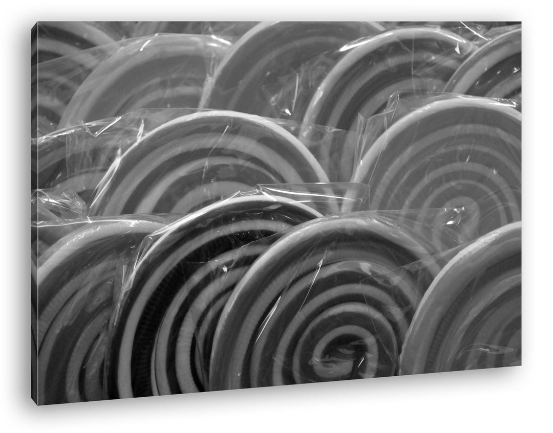 deyoli farbige Bonbons Effekt: Schwarz/Weiss im Format: 80x60 als Leinwandbild, Motiv fertig gerahmt
