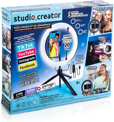 Canal Toys - Studio Creator Starter-Set für professionelle Videos, 3 Modi, mit Stativ, INF 019, Weis