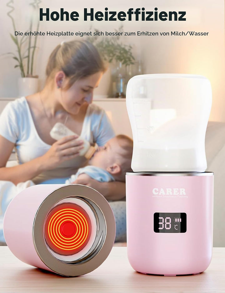 CARER BEAUTY Flaschenwärmer Baby unterwegs LCD-Display USB-Aufladung Konstante Temperatur Schnelles