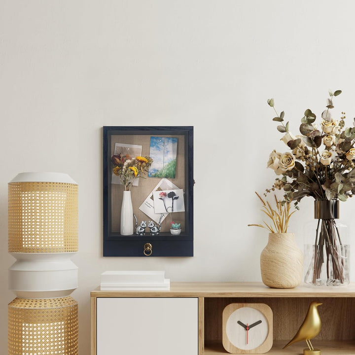 FramePro 30x40 3D Bilderrahmen mit Schubladen zum Befüllen, Holz Tiefer Rahmen mit Echtglas für Obje