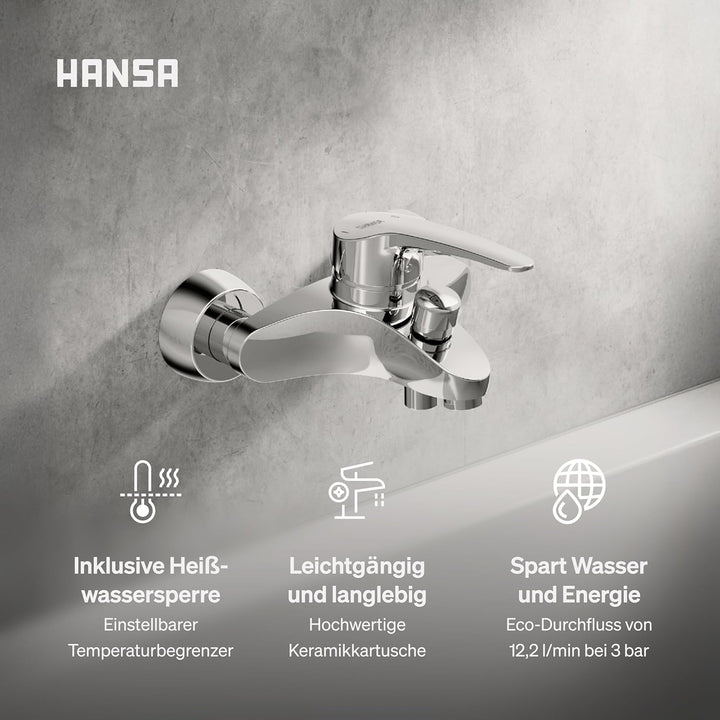 Hansa 1742183 Hansamix Wannen Armatur, Chrom