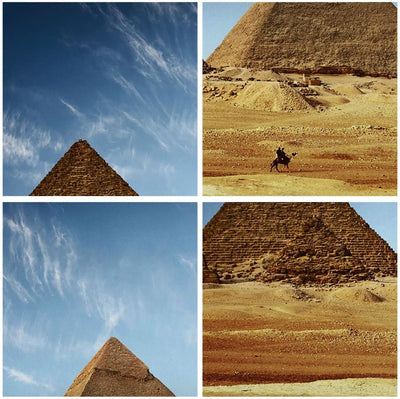 Bilder auf Leinwand 100x70cm Leinwandbild mit Rahmen Pyramide Wüste Sand Gross Wanddeko Bild Schlafz