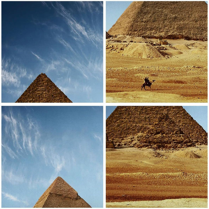 Bilder auf Leinwand Pyramide Wüste Sand Leinwandbild mit Rahmen 70x50cm Wandbilder Dekoration Wohnzi