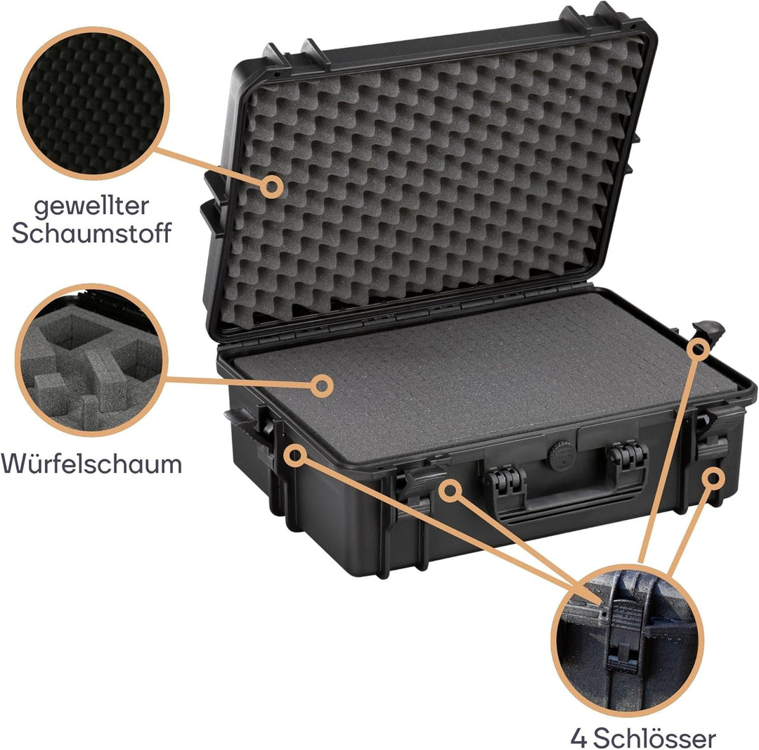 Langlebiger, wasserdichter Ausrüstungskoffer MAX505S von Max für Fotografen mit harter Kunststoffsch