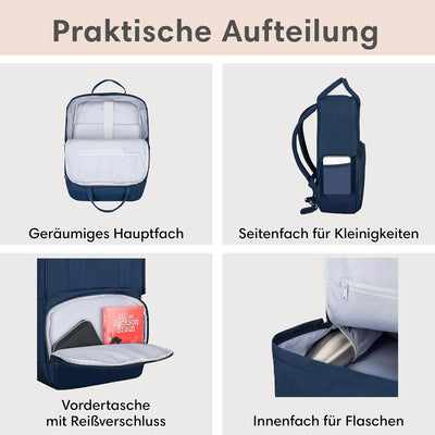 LARKSON Rucksack Damen & Herren - No 6 - Daypack mit 16 Zoll Laptopfach - Rucksäcke für City Schule