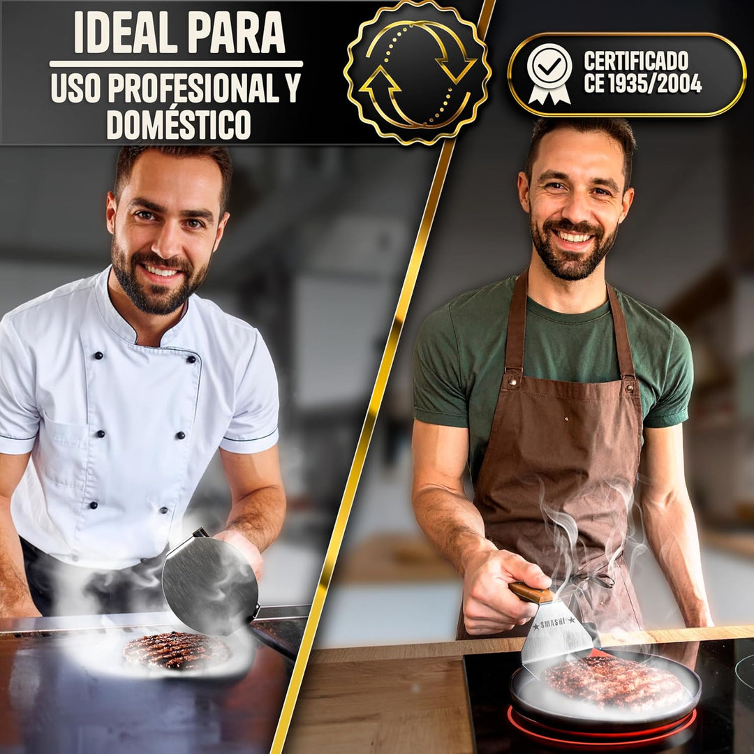 SMASHI® Smash Burger Set Professionell aus Edelstahl 304 – EU-Zertifiziert für Lebensmittelkontakt |