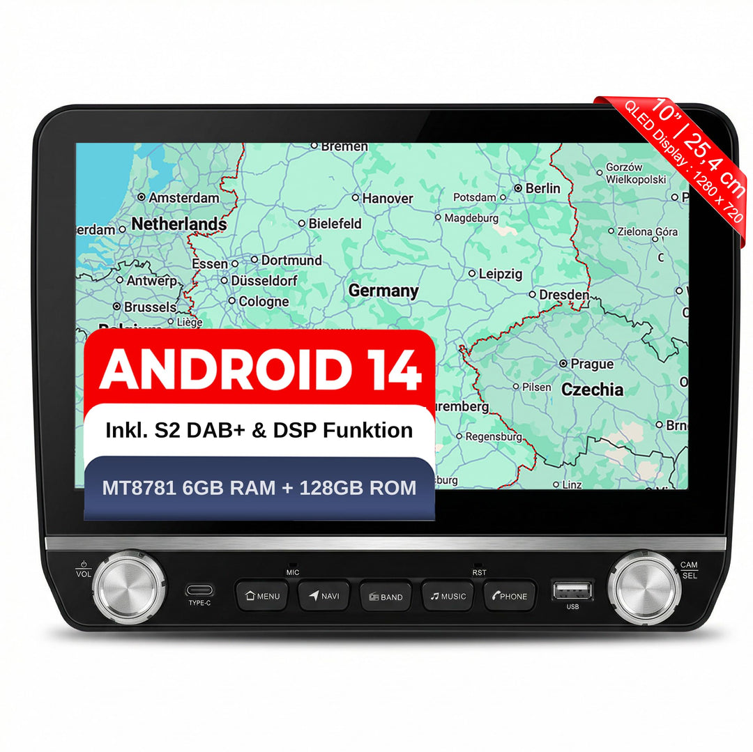 M.I.C. FI10-U Android 14 Autoradio für FIAT Ducato/Peugeot Boxer/Citroen | Jumper 2006-2024;MT8781,6