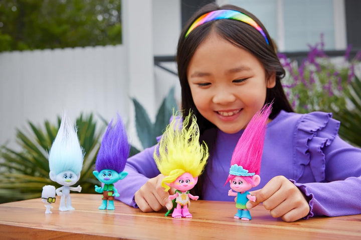 Mattel DREAMWORKS TROLLS Gemeinsam Stark – Königin Poppy, Viva, Branch, Guy Diamond mit Tiny Diamond