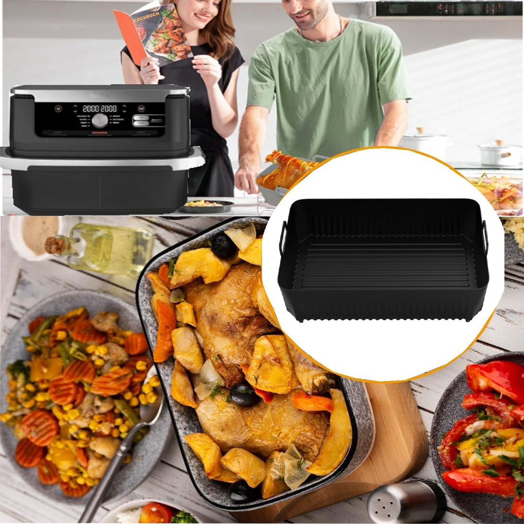 Heissluftfritteuse Zubehör für Ninja Af500DE 10,4L, Silikonform für Heissluftfritteuse 3 Stück Air F