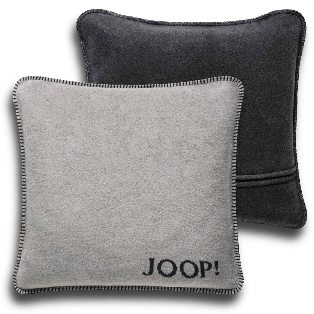 Joop! Kissenhülle Uni Doubleface Ash-Anthrazit Baumwolle Polyacryl, Masse: 50cm x 50cm, 739469 50 x