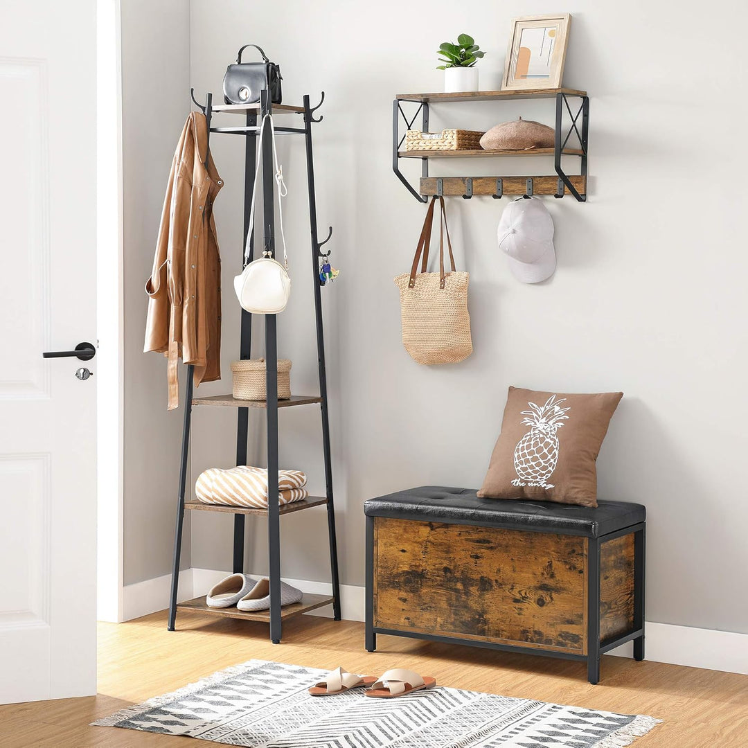 VASAGLE Sitzbank mit Stauraum, gepolsterte Truhe, 80 x 40 x 50 cm, Betttruhe, Flur, Schlafzimmer, Wo