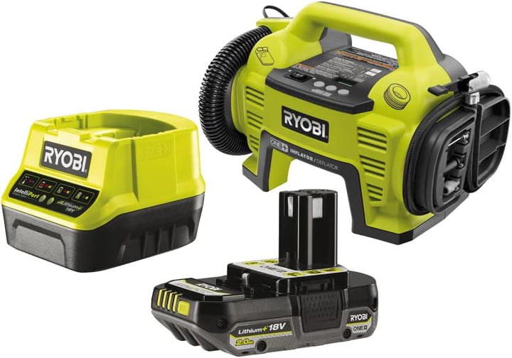 RYOBI 18 V ONE+ Akku-Multikompressor R18I-1C20GZL (max. Druck 10,3 bar, 2:1 Hochdruck-Inflationsdruc
